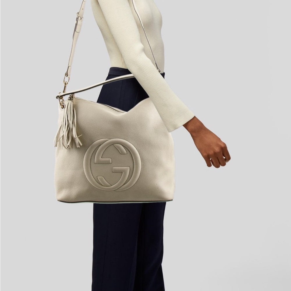 Authentic Gucci Large Soho Hobo Bag in Off-White